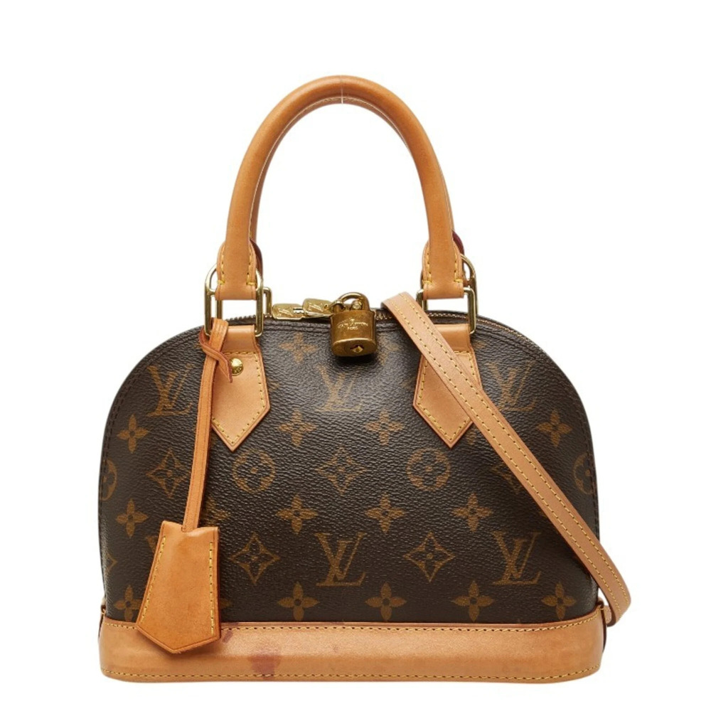 LOUIS VUITTON Brown Monogram Leather Alma BB Shoulder Bag